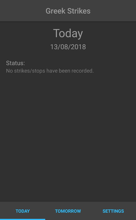 Greek Strikes app no strikes found